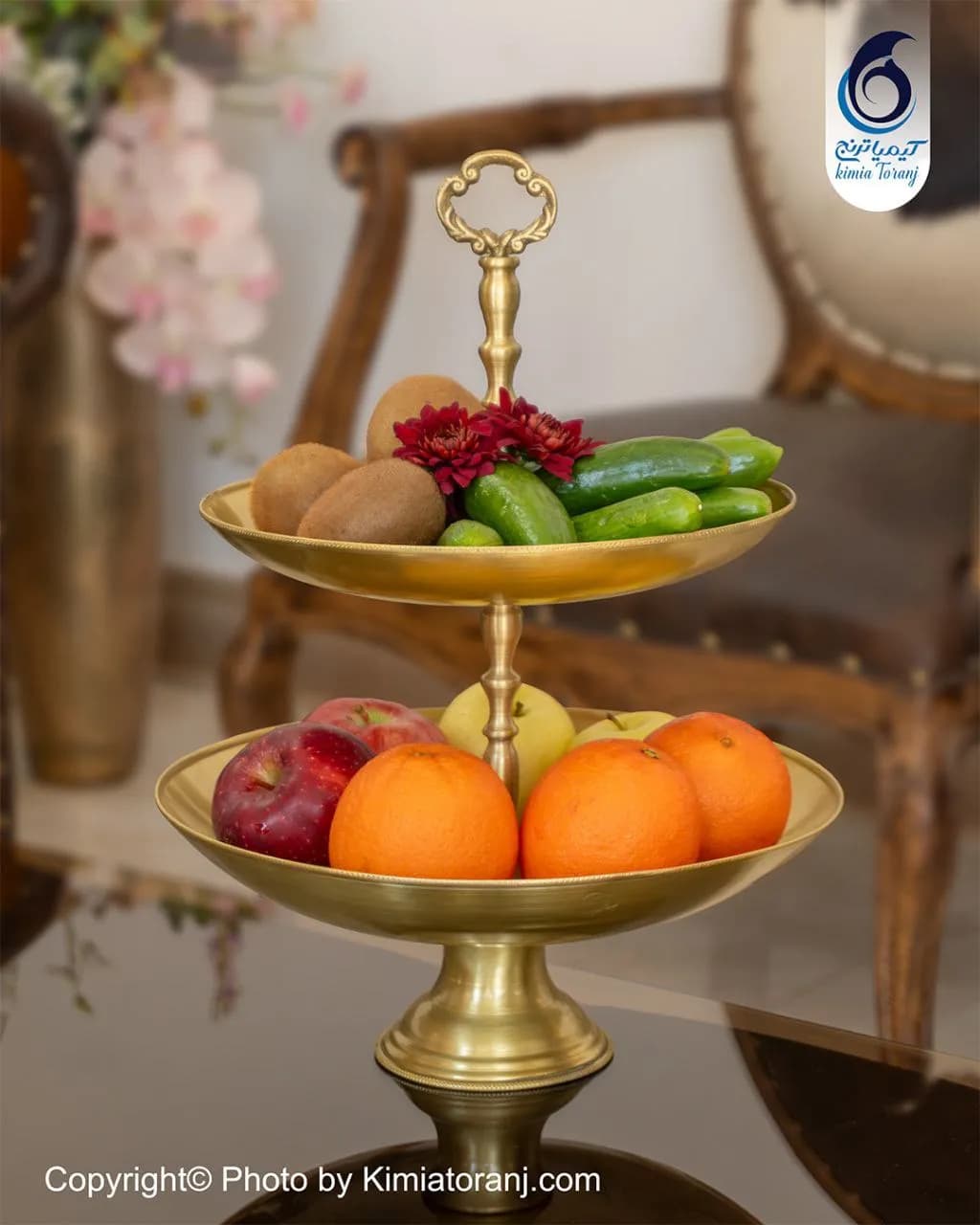 سرویس پذیرایی عروس ساده  برنجی ضخیم - 2