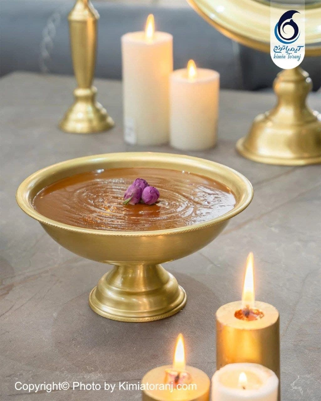 ست هفت سین تک پایه ساده برنجی ضخیم - 2