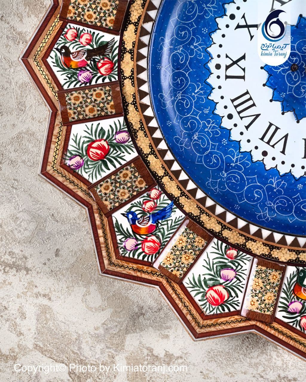 ساعت خاتم کاری و مینیاتور خورشیدی با صفحه مینا - 3