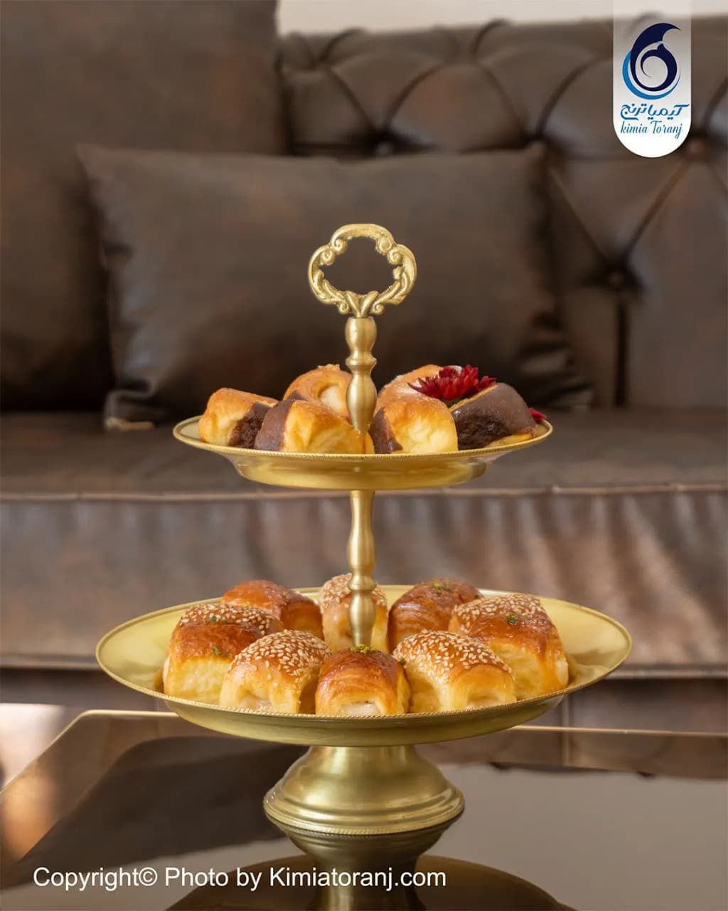 سرویس پذیرایی عروس ساده  برنجی ضخیم - 3