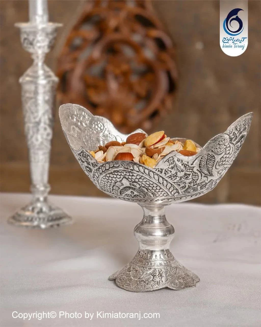 ست هفت سین شبه نقره قلمزنی اسلیمی - 4