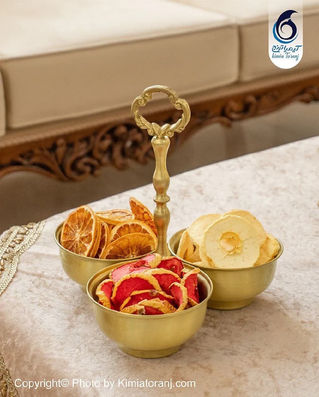 سرویس پذیرایی ساده  برنجی ضخیم - 4