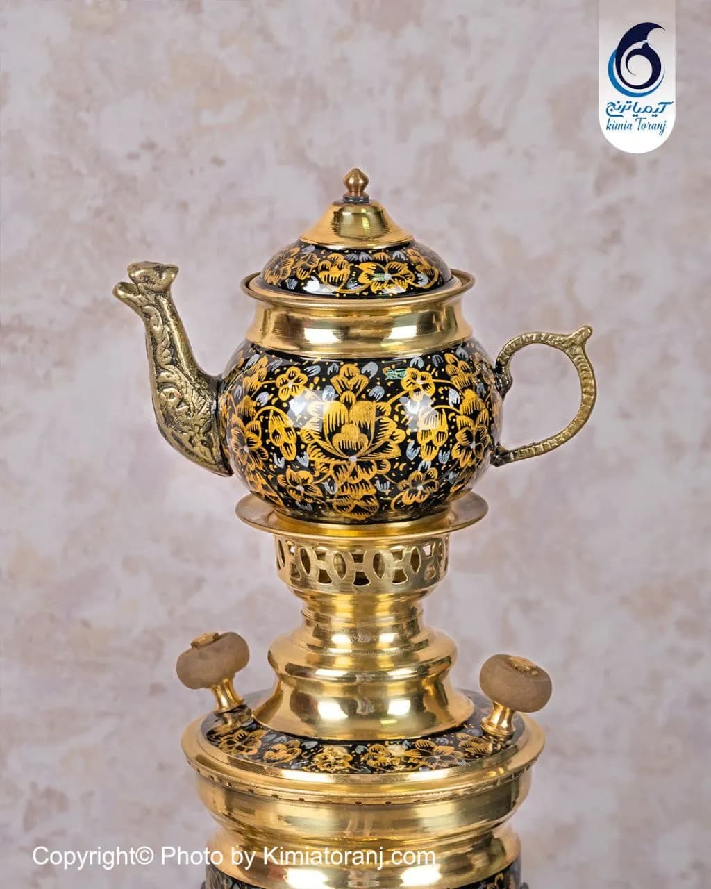 سرویس سماور زرینه ۱ لیتر توپی برنجی - 4