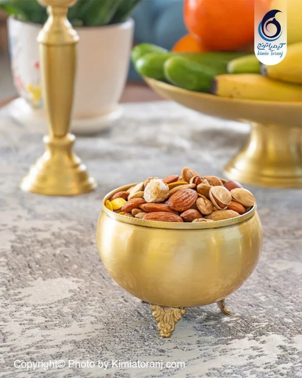 سرویس پذیرایی ساده  برنجی ضخیم - 5