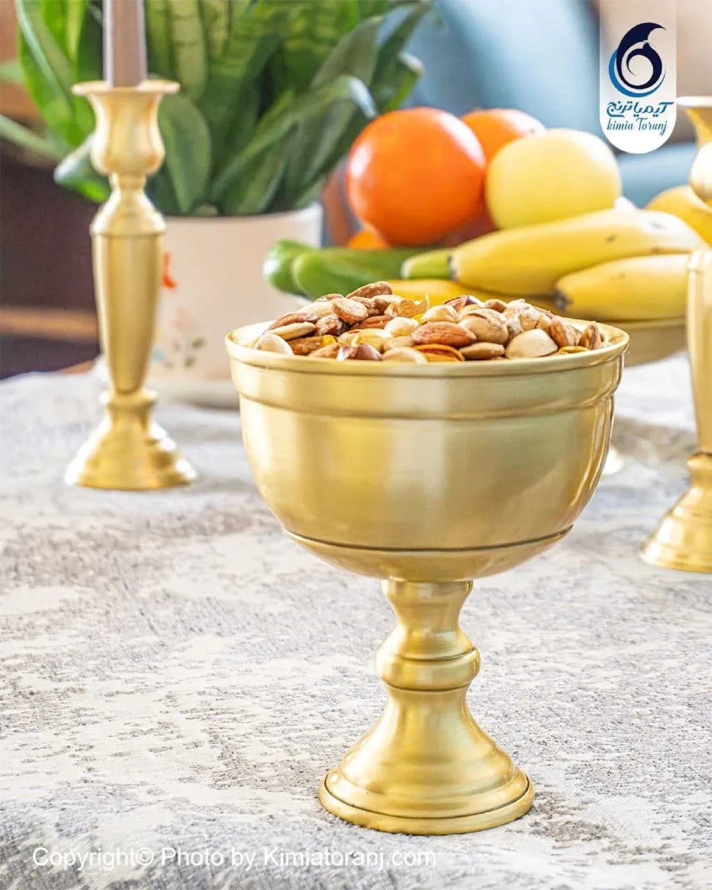 سرویس پذیرایی ساده  برنجی ضخیم - 6