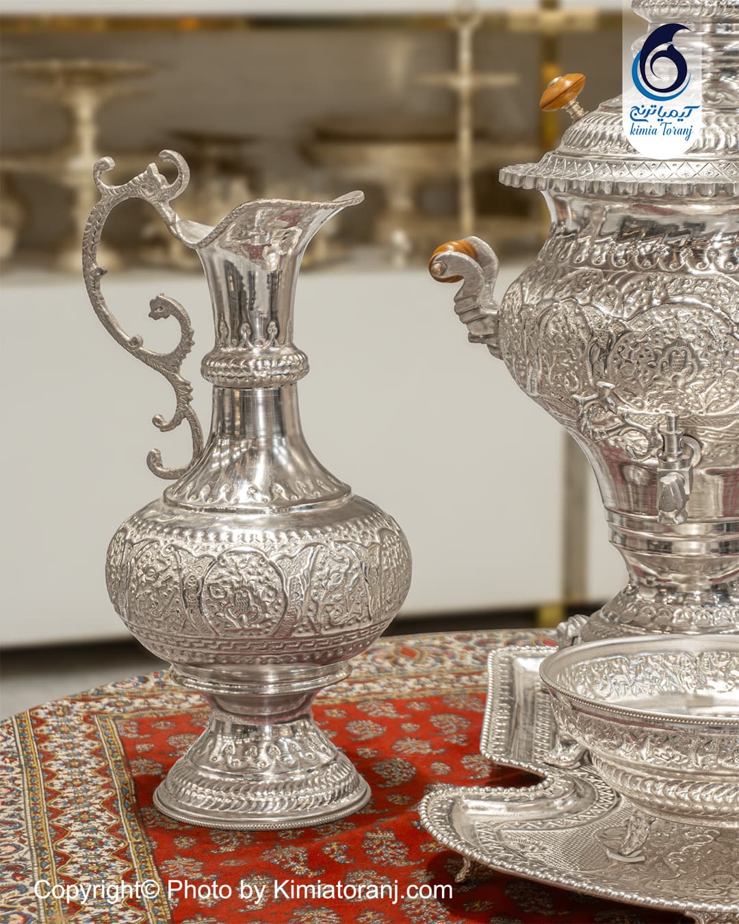 سرویس سماور شبه نقره مناسب پذیرایی و دکوراسیون سنتی