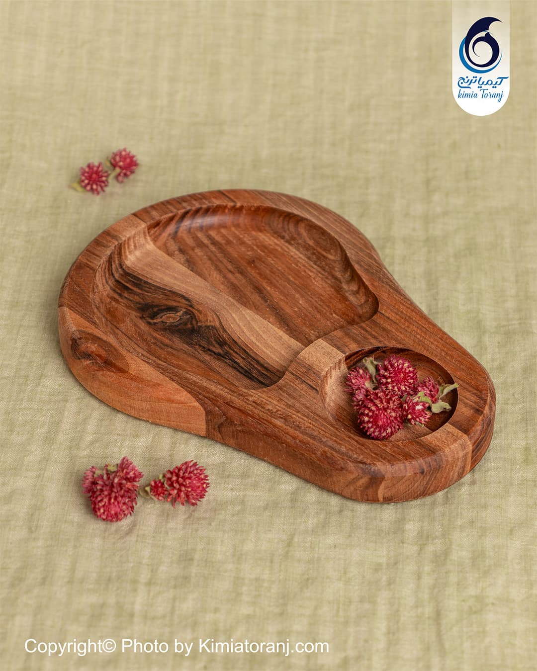 سینی چوبی تک نفره مناسب پذیرایی روزمره و سرو چای