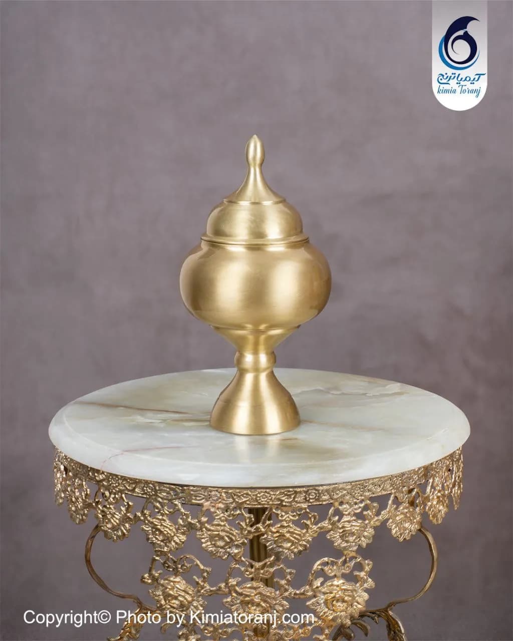 شکلات خوری تک پایه سایز ۳ برنجی با بدنه ساده