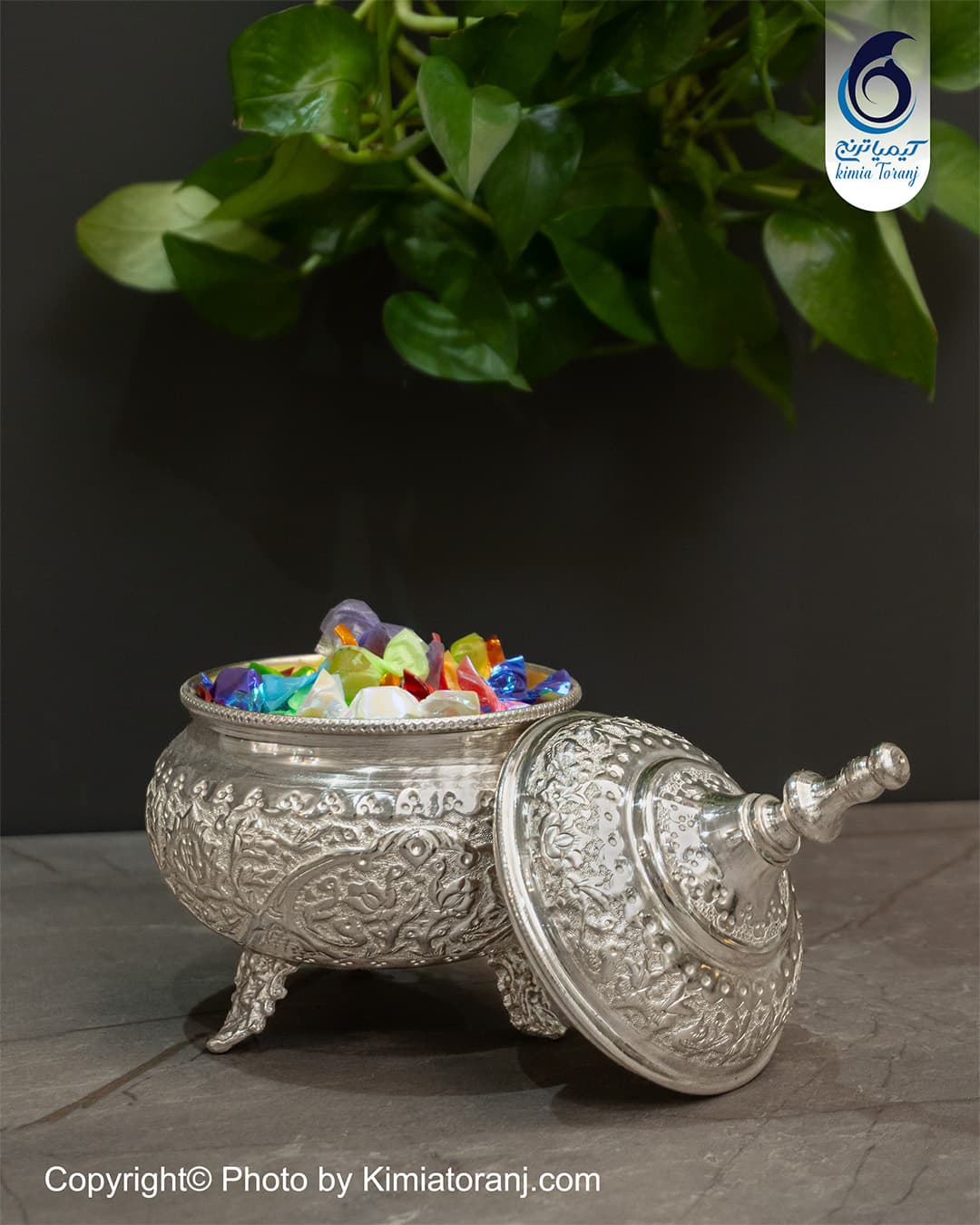شکلات خوری کوچک شبه نقره مناسب پذیرایی و سرو شکلات