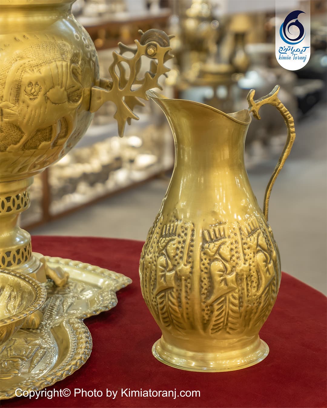 سرویس سماور زغالی برنجی مناسب پذیرایی سنتی و دکوراسیون ایرانی