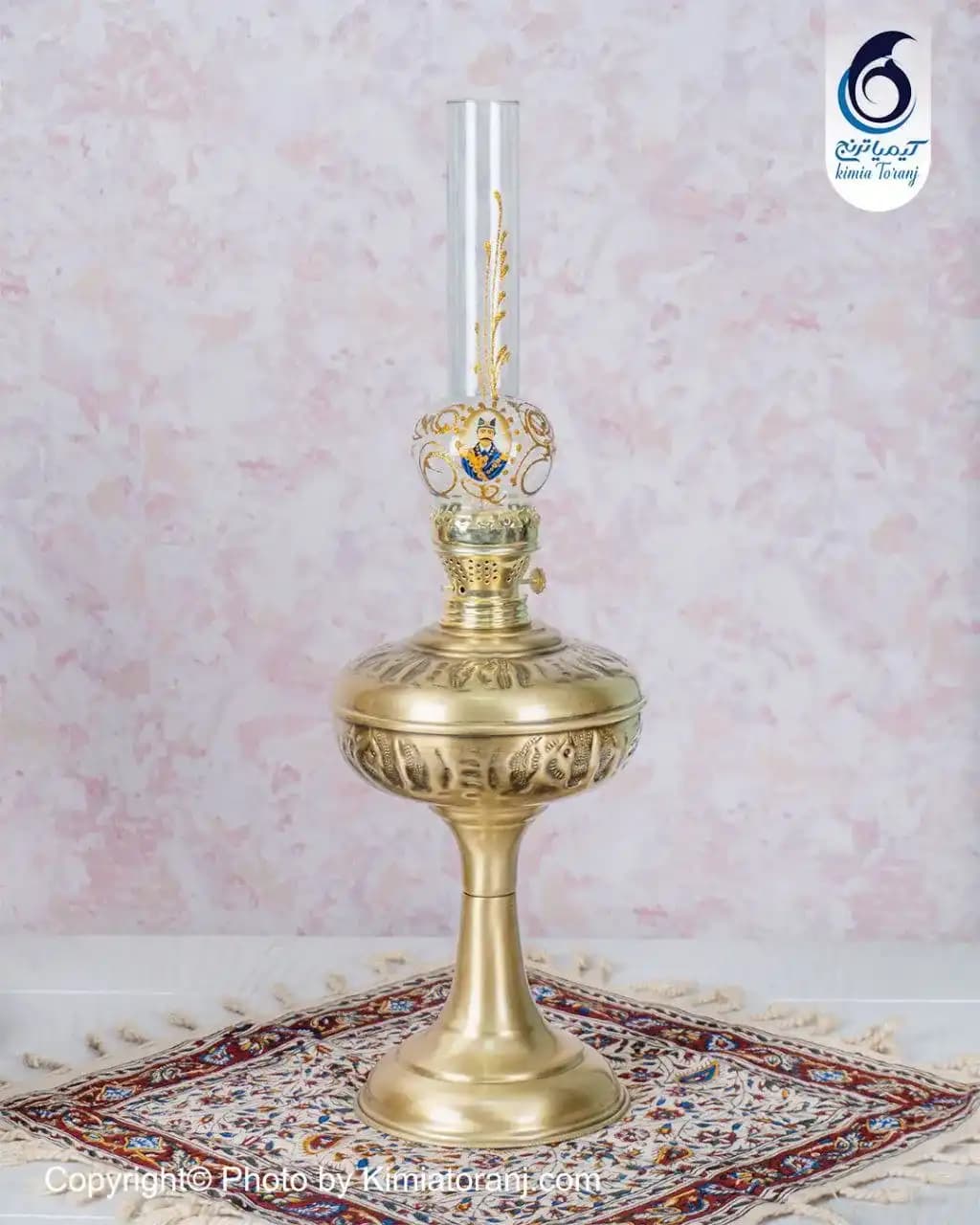 چراغ بزرگ قلم زنی برنجی
