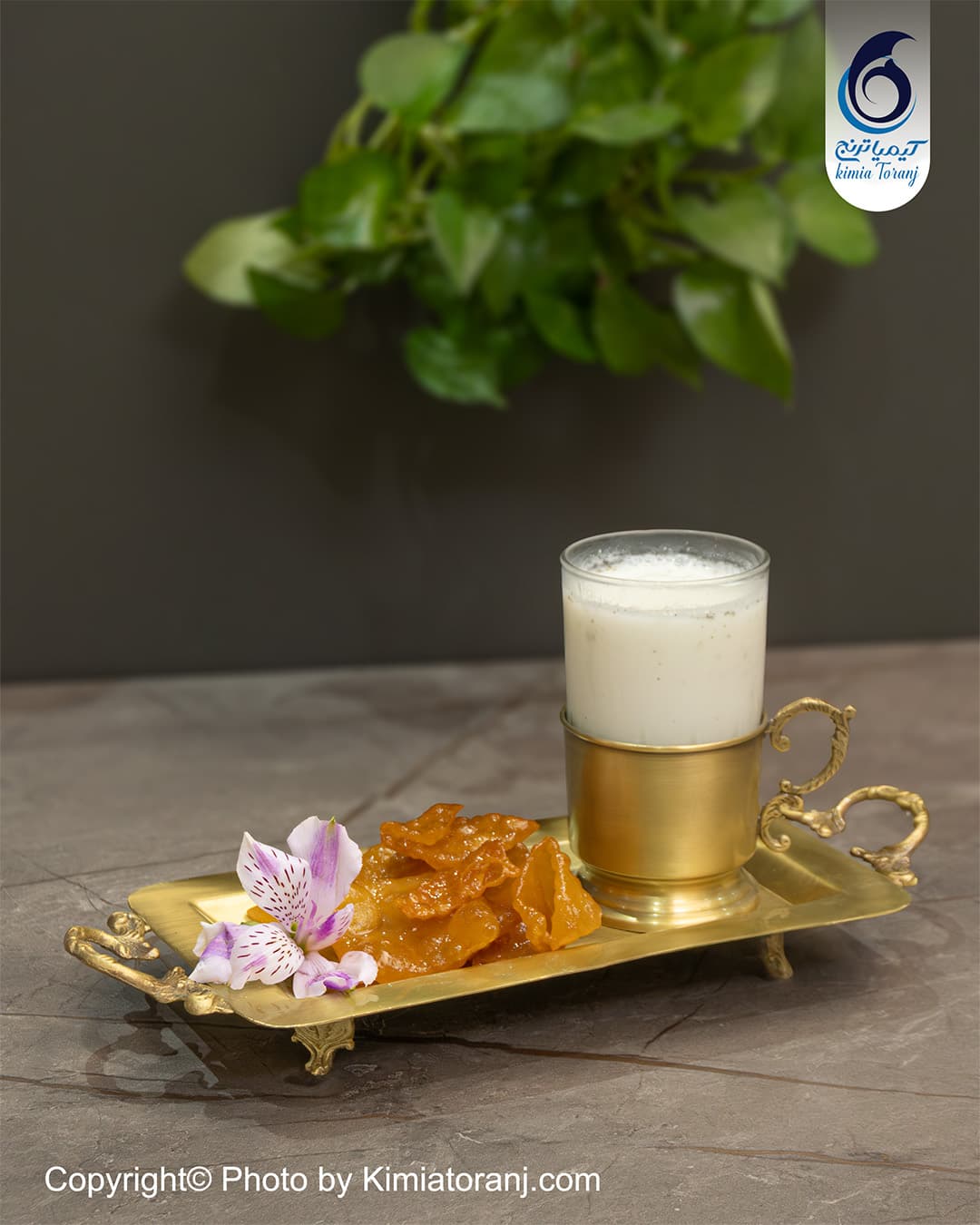 ست رولت خوری و لیوان برنجی با آبکاری کوره ای
