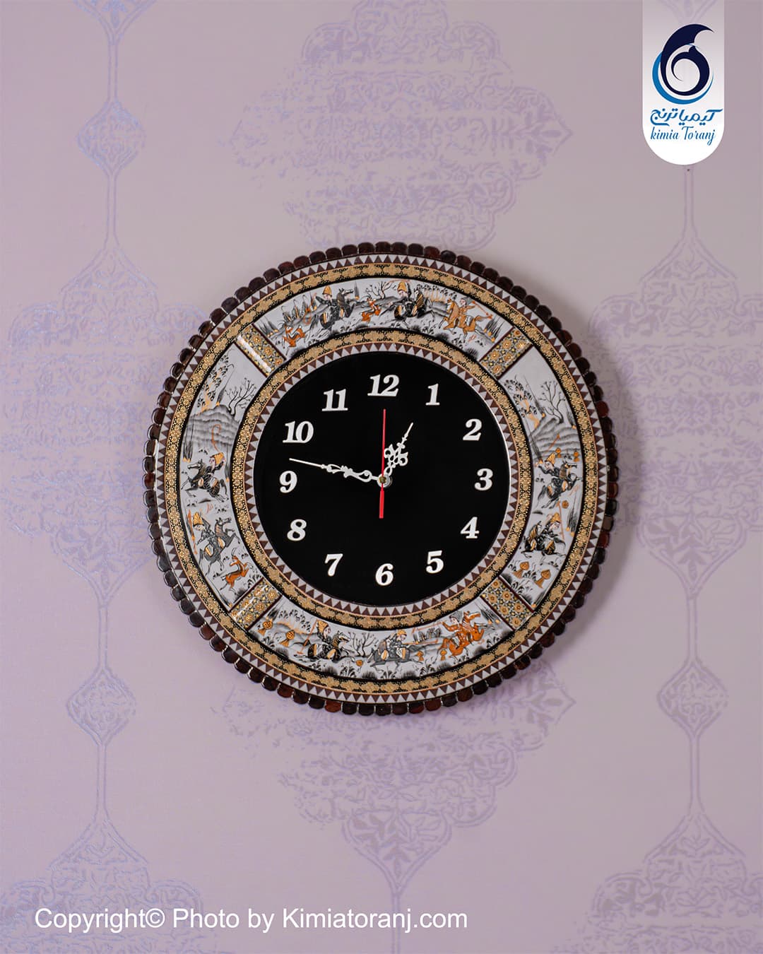 ساعت خاتم کاری و مینیاتور گرد با صفحه ساده
