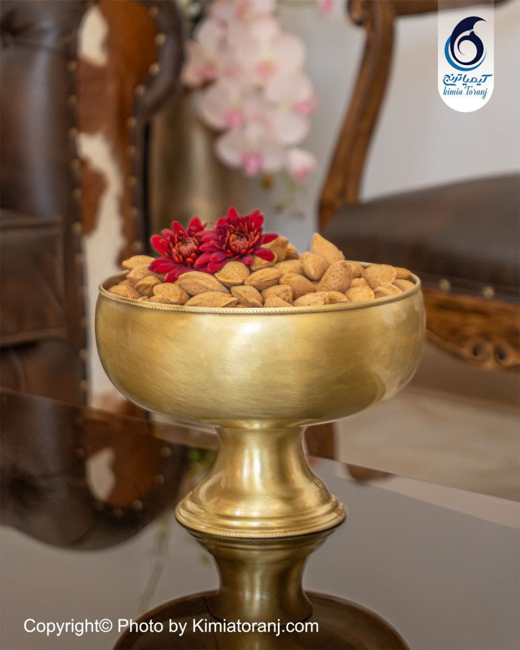 کاسه آجیل خوری تک پایه ساده برنجی