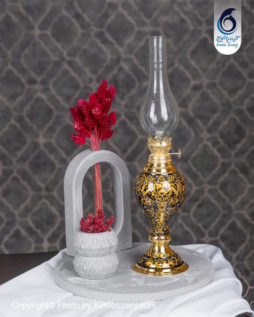 چراغ زرینه تپل درزی برنجی