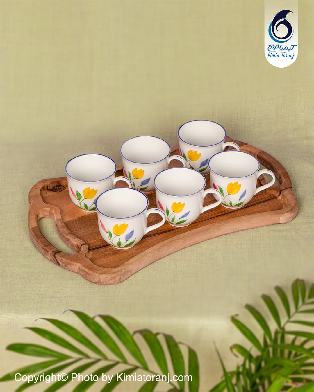 سینی چوبی ساده کمرباریک شش نفره سایز 3