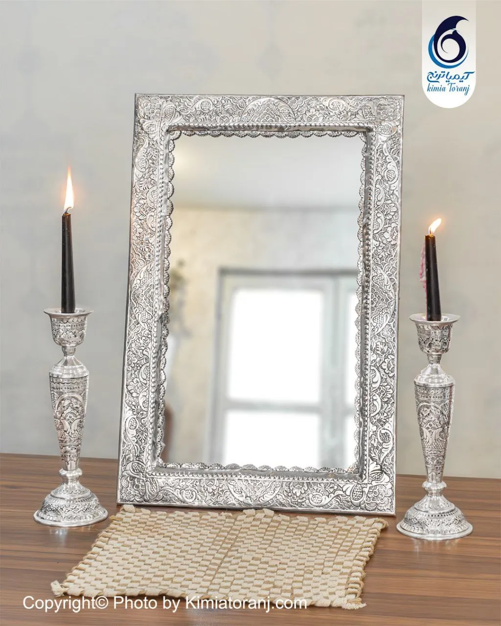 آینه و شمعدان نقره کیمیا ترنج 