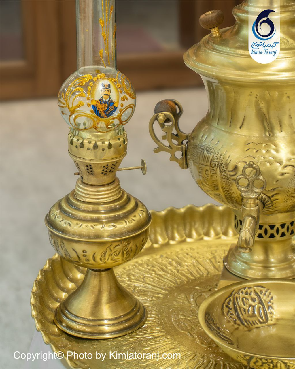 سرویس کامل سماور زغالی 2.5 لیتری 8 تکه قلمزنی