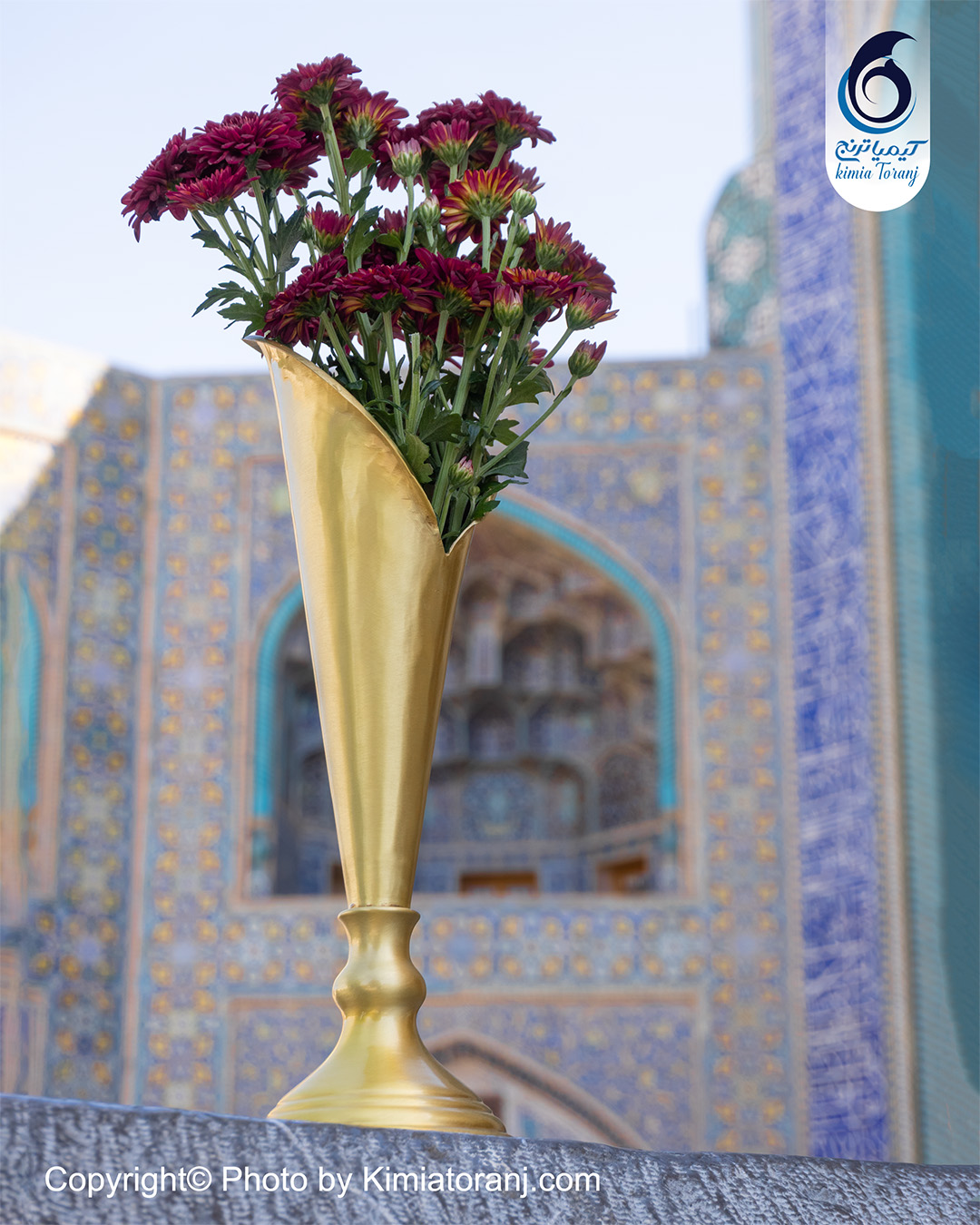 گلدان شیپوری سایز ۳ برنجی