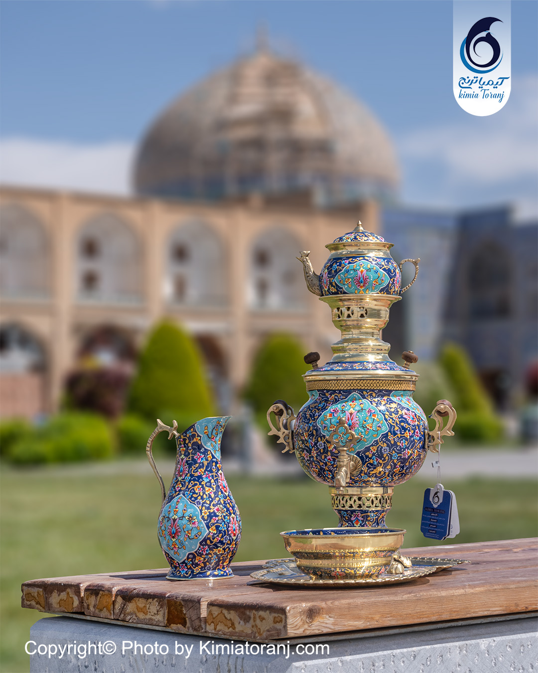 سرویس سماور دکوری 3 لیتری نقاشی پرداز توپی دسته توری