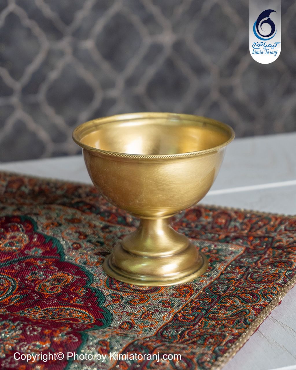 پیاله تکپایه کوچک دهانه ۸ برنجی